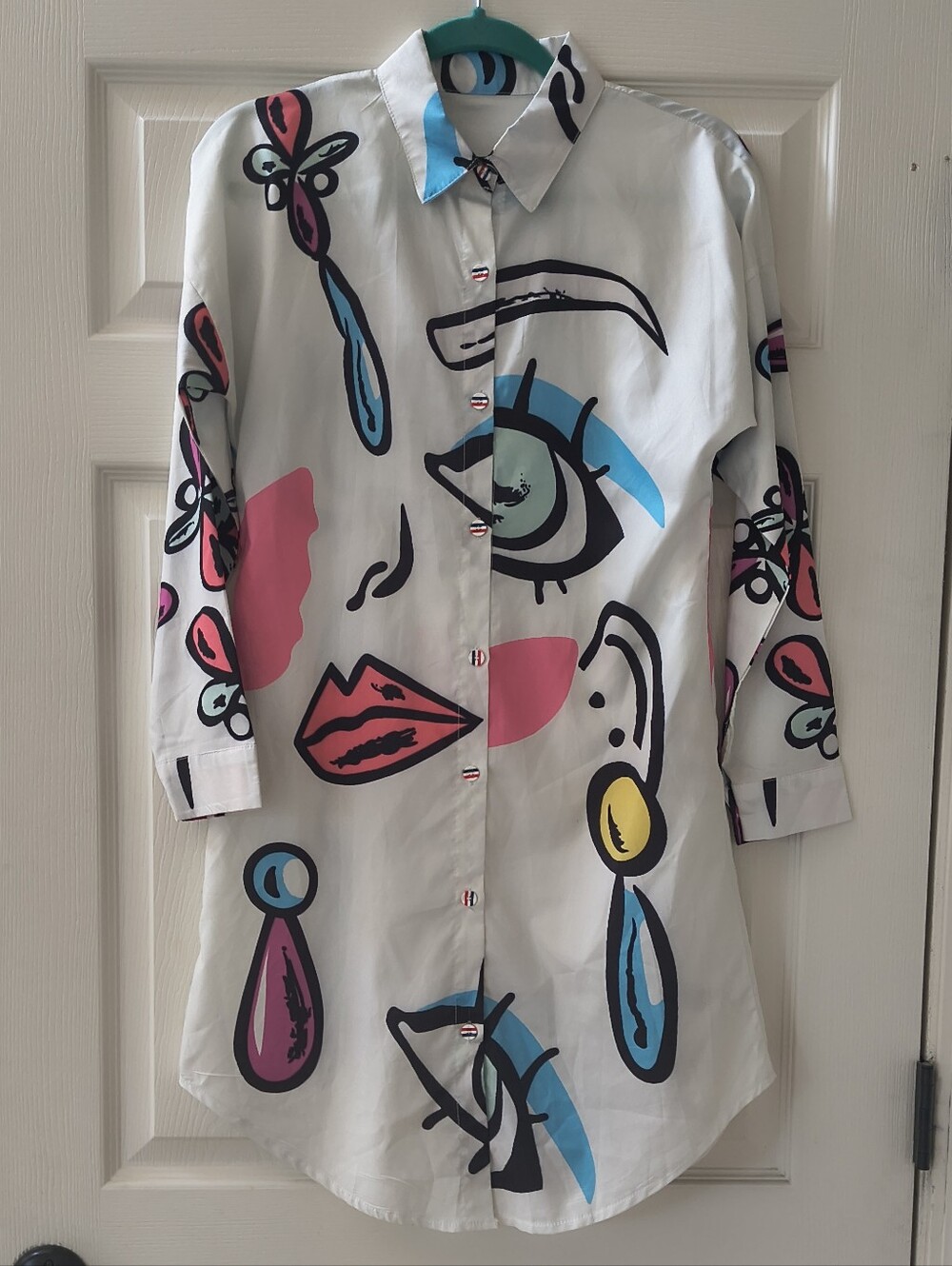 Pop Art Shirt Dress | Size Small